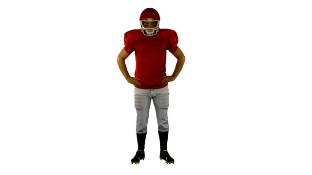 Rote-posieren-american-football-player
