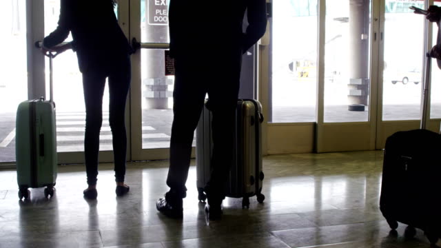 Business-people-standing-with-their-luggage