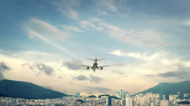 Flugzeug-Landung-Busan-in-Südkorea