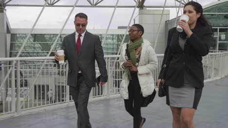 Business-people-walking-at-airport