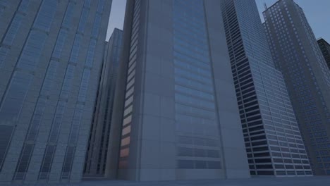 Metropolitan-Antenne-Stadt-Flug-Animation---Sonnenuntergang