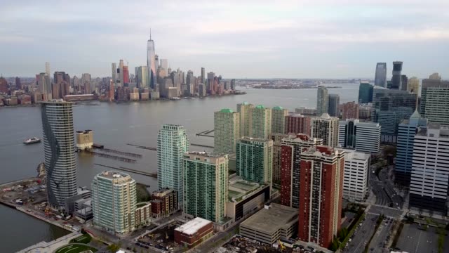 Aerial-of-Jersey-City,-New-Jersey