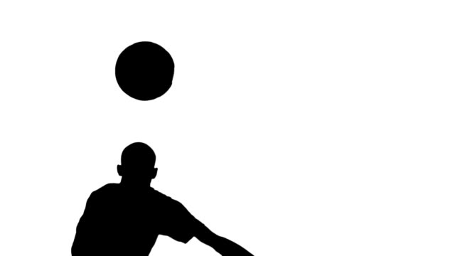 Silhouette-of-football-player-heading-the-ball