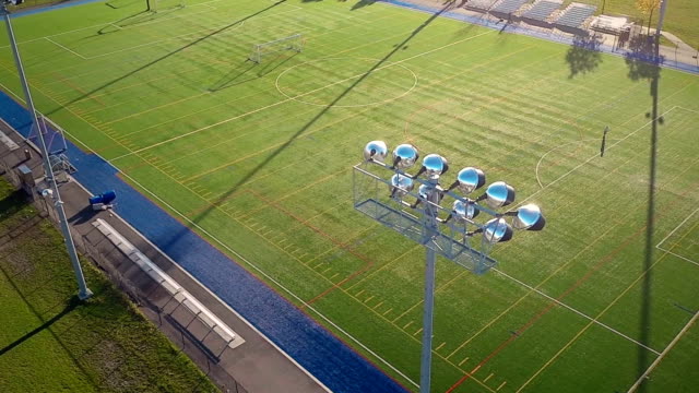 Flying-Over-an-Outdoor-Synthetic-Football-Field