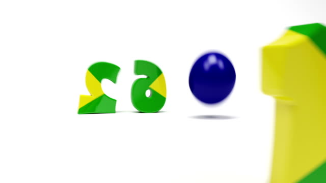 De-historieta-dígitos-y-Bola-azul-montar-en-bandera-de-Brasil