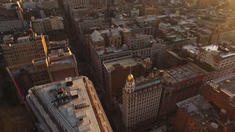 Hierro-plano-de-la-ciudad-de-Nueva-York-edificio-tiro-aéreo