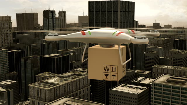 Quadrocopter-Drohne-Lieferung