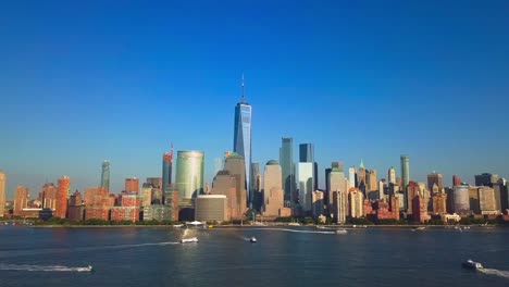 Aerial-Stadtbild-Video-von-New-York-City-und-den-Hudson-River