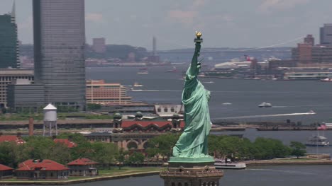 Daytime-aerial-view-of-Statue-of-Liberty-in-New-York-City.