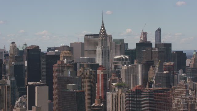 Aerial-shot-of-the-Chrysler-Building-and-Manhattan.
