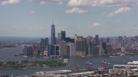 Aerial-shot-of-lower-Manhattan-and-Governors-Island.