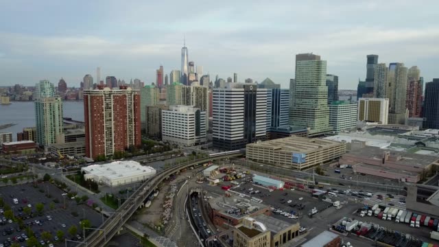 Aerial-of-Jersey-City,-New-Jersey