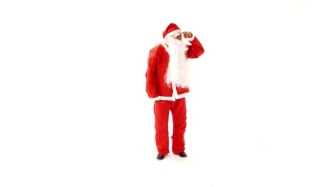 Der-Weihnachtsmann-ist-tanzen-vor-weißem-Hintergrund