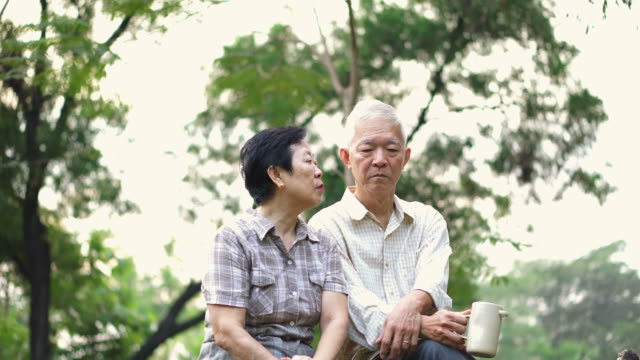 Asian-senior-couple-having-serious-discussion.-Life-planning,-financial-and-family-issue