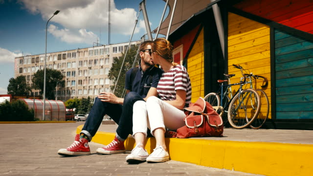Attractive-couple-rest-with-bicycles