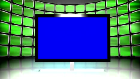 Verschiedene-grüne-Monitore-virtuelle-Set-mit-animierten-Haupt-Messgerät