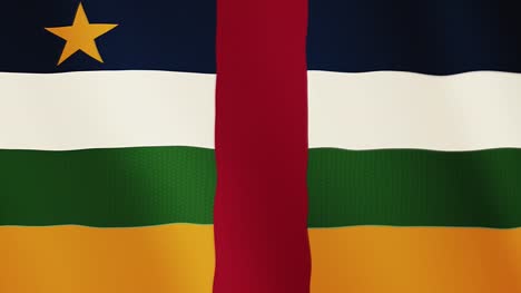 Animación-que-agita-la-bandera-de-República-Centroafricana.-Pantalla-completa.-Símbolo-del-país