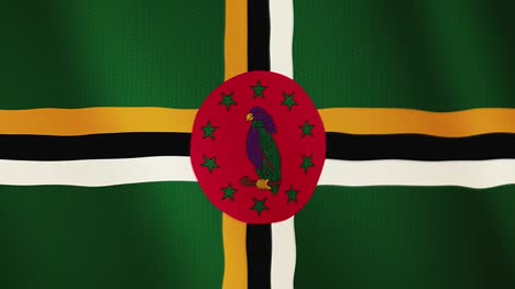 Animación-que-agita-la-bandera-de-Dominica.-Pantalla-completa.-Símbolo-del-país