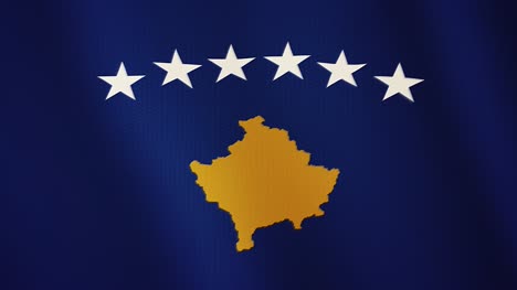Animación-que-agita-la-bandera-de-Kosovo.-Pantalla-completa.-Símbolo-del-país