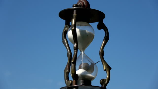 Rotating-retro-hourglass--with-two-snails