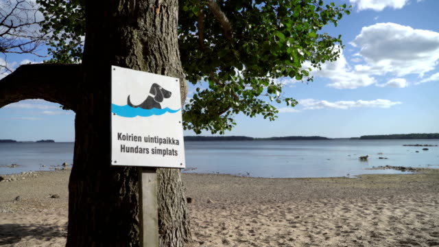The-sign-of-the-dog-beach.-A-special-beach-for-swimming-dogs.