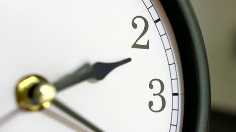 Close-up-time-lapse-of-clock-hands-reaching-3-o'clock