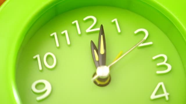 close-up-on-green-clock-time-lapse-beating-time--Time,concept,deadline