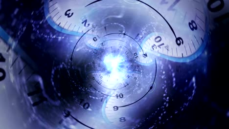 Clocks-Tunnel-Animation,-Rendering,-Time-Travel-Concept,
