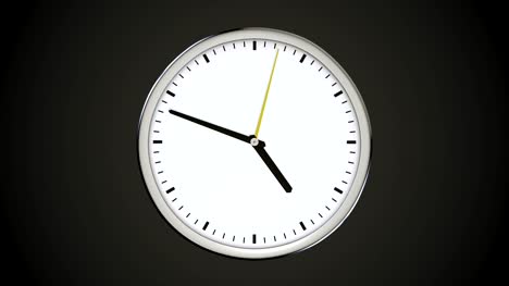 Spinning-clock-without-numbers-on-dark-background.