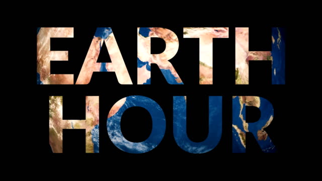 Text-Earth-Hour-revealing-turning-Earth-globe