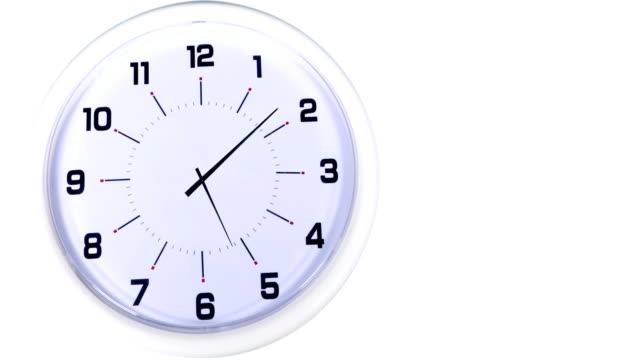 Uhr-Zeitraffer-auf-weißem-Hintergrund