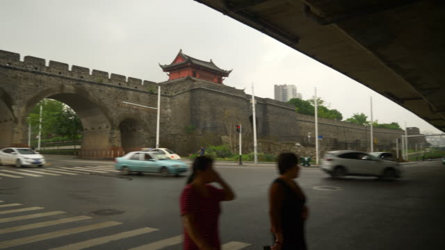 rainy-day-wuhan-city-traffic-street-bridge-temple-panorama-4k-china