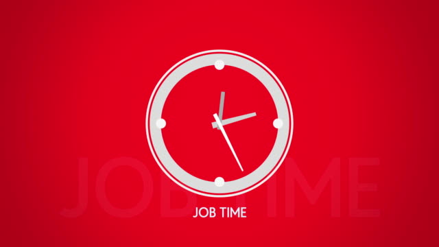 Job-Zeit-Weiß-symbol-flache-Animation