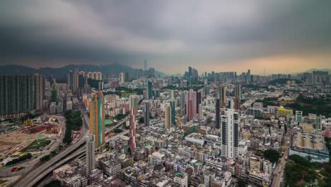 China-tormenta-cielo-hong-kong-ciudad-techo-superior-panorama-4k-lapso-de-tiempo