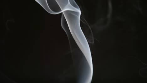 Smoke on black background in slow motion, steam mist on black