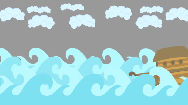 Arca-de-Noahs-navegando-en-el-mar-con-el-cielo-nublado