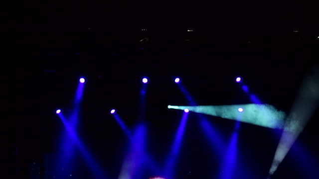 Blue-stage-lights,-light-show-at-Concert.