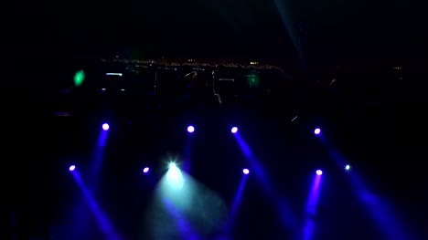 Blue-stage-lights,-light-show-at-Concert.