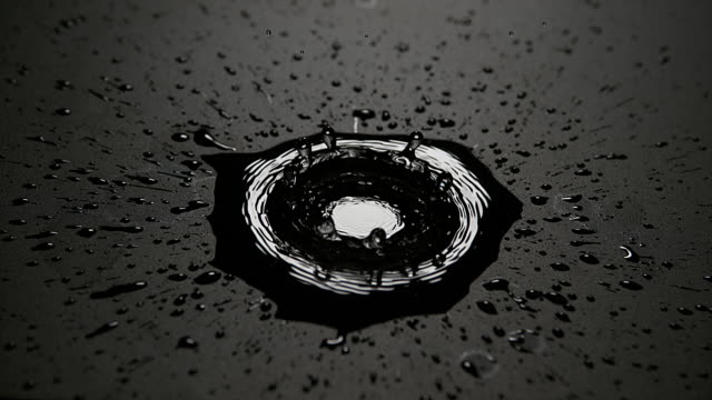 Drop-of-Water-falling-into-Water,-Slow-motion-4K