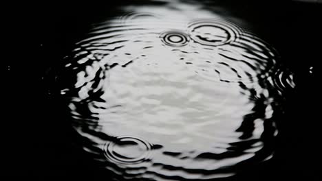 Drop-of-Water-falling-into-Water,-Full-Moon,-Slow-motion-4K