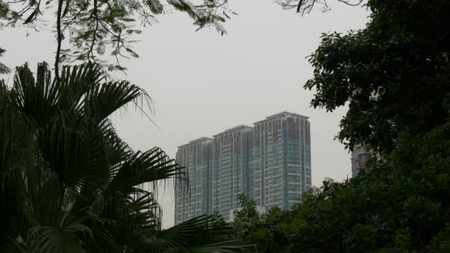 China-bewölkten-Tag-Macau-Stadtbild-Park-Panorama-4k