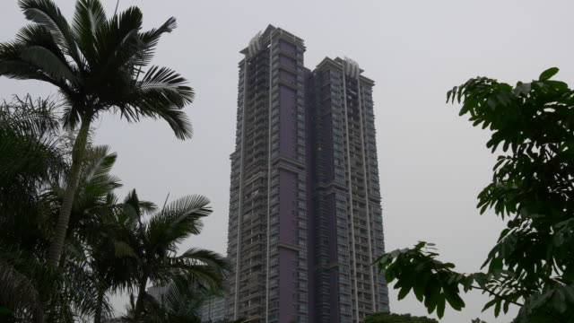 día-nublado-macay-de-China-viven-panorama-de-rascacielos-Parque-vista-4k