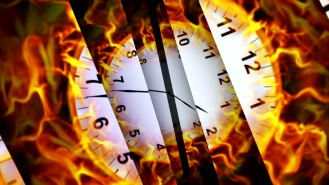 Fiery-Clocks-and-Bars-Animation,-Rendering,-Background