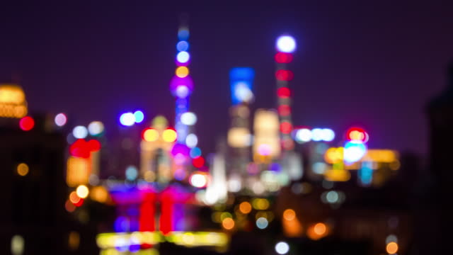 Nachtbeleuchtung-shanghai-Pudong-verschwommen-Bucht-Panorama-4k-Zeitraffer-china