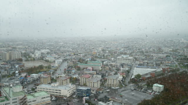 Hakodate-Stadt-an-einem-regnerischen-Tag