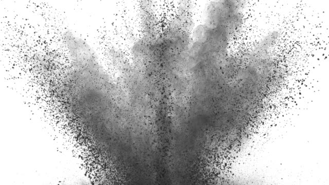 Black-powder-exploding-on-white-background-in-super-slow-motion