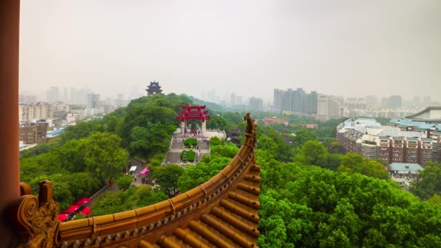 wuhan-yellow-crane-temple-park-rooftop-cityscape-panorama-4k-time-lapse-china