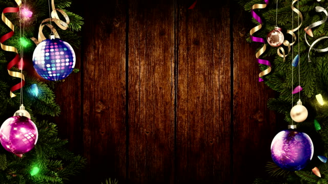 Helle-festliche-Weihnachten-Rahmen-auf-einem-alten-rustikalen-Holztisch,-eine-erstaunliche-magische-Atmosphäre-schaffen.-geschlungen