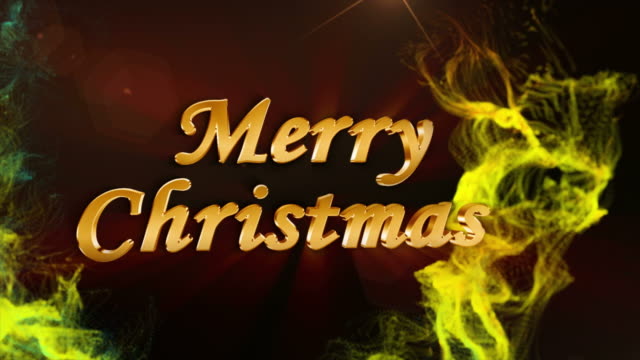 Merry-Christmas,-Gold-Text-in-Particles-Ring,-4k