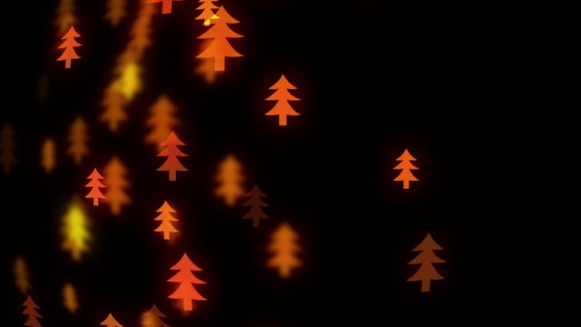 Zeitlupe-der-verschwommene-und-strahlende-kleine-Weihnachten-Bäume